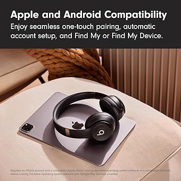 Beats Solo 4 - Wireless Bluetooth On-Ear Headphones, Apple & Android Compatible, Up to 50 Hours of Battery Life - Matte Black (Renewed)