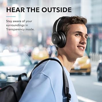 soundcore by Anker Q20i Hybrid Active Noise Cancelling Headphones, Wireless Over-Ear Bluetooth, 40H Long ANC Playtime, Hi-Res Audio, Big Bass, Customize via an App, Ideal for Travel (Renewed)