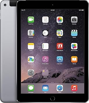 Apple iPad Air 2 128GB Factory Unlocked (Wi-Fi + Cellular 4G LTE, Apple Sim Card, Space Gray) Newest Version