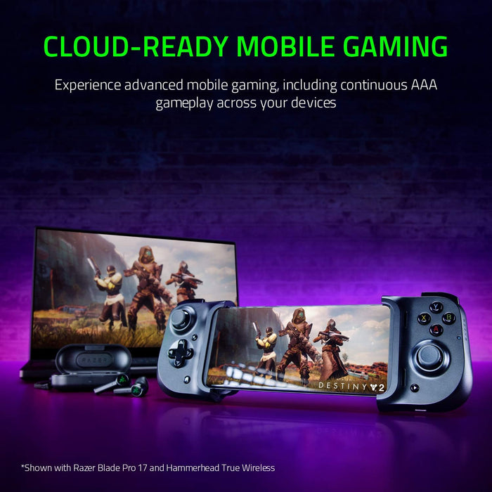 Razer Kishi Mobile Game Controller/Gamepad for Android USB-c : Xbox Game Pass Ultimate, Xcloud, Stadia, Geforce Now, Ps Remote Play – Pass Through Charging - Mobile Controller Grip Samsung and More (Renewed)