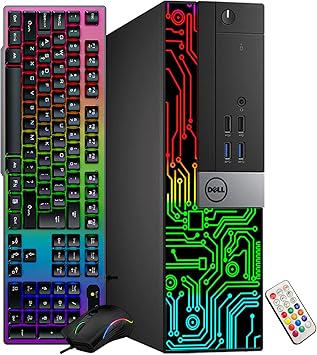 Dell OptiPlex Computer Desktop Intel Core i5-6500 Processor 3.20 GHz, 16GB RAM 512GB SSD, Windows 10 Pro Wi-Fi Gaming PC Keyboard & Mouse HDMI (Renewed), Black