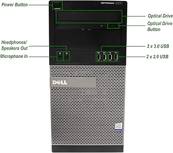 Dell Optiplex 9020 Mini Tower Desktop PC, Intel Core i7-4770-3.4 GHz, 32GB Ram, 1TB (1000GB) SSD Drive, WiFi, DVD-RW, Windows 10 Pro (Renewed)