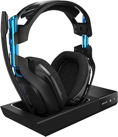 ASTRO Gaming A50 Wireless Dolby Gaming Headset - Black/Blue - PlayStation 4 + PC (Gen 3) (Renewed)