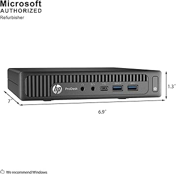 Newest HP 600 G2 Micro Computer Mini Tower PC (Intel Quad Core i3-6100T, 16GB DDR4 Ram, 256GB Solid State SSD, WiFi, VGA, USB 3.0) Win 10 Pro (Renewed)