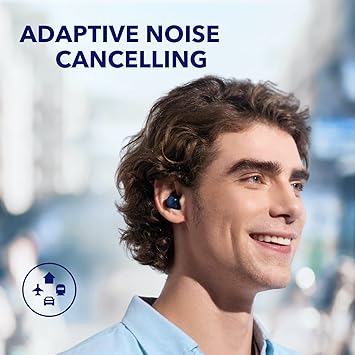 Soundcore Space A40 Auto-Adjustable Active Noise Cancelling Wireless Earbuds, Reduce Noise by Up to 98%,50H Playtime,Hi-Res Sound, Comfortable Fit,App Customization,Wireless Charge(Renewed)