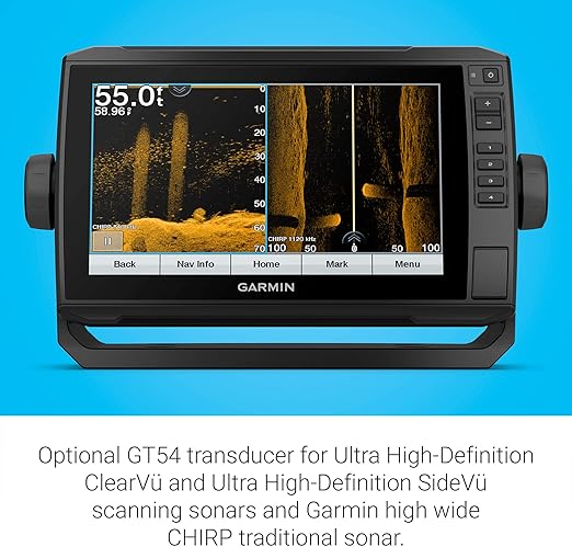 Garmin ECHOMAP UHD 93sv, 9" Keyed-Assist Touchscreen Chartplotter with U.S. LakeVü g3 and GT54UHD-TM transducer (Renewed)