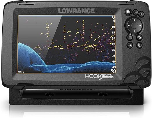 Lowrance Hook Reveal 7 Fish Finder 7 Inch Screen with Transducer and C-MAP Preloaded Map Options (Renewed)