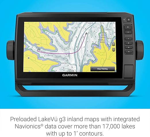 Garmin ECHOMAP UHD 93sv, 9" Keyed-Assist Touchscreen Chartplotter with U.S. LakeVü g3 and GT54UHD-TM transducer (Renewed)