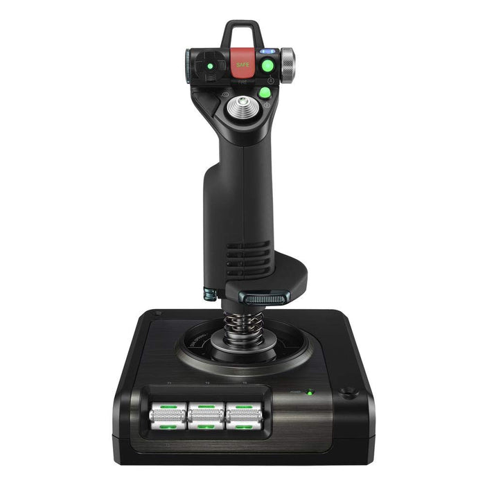 Logitech G X52 Pro Flight Control System | Precision Joystick with Dual-Spring Centering, LCD Display, and 16 Programmable Buttons