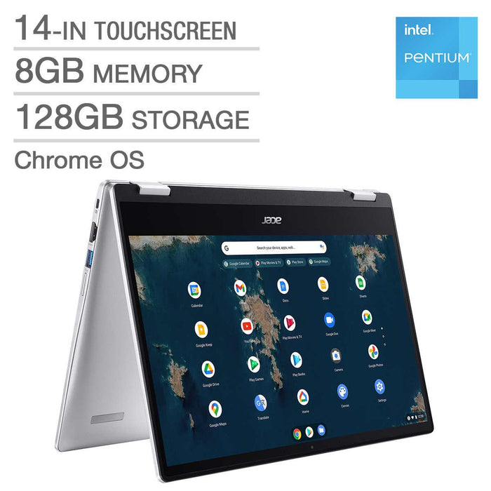 Acer Chromebook Spin 314 | Intel Pentium N6000, 14-Inch FHD Touchscreen, 360° Hinge, 10-Hour Battery, Chrome OS