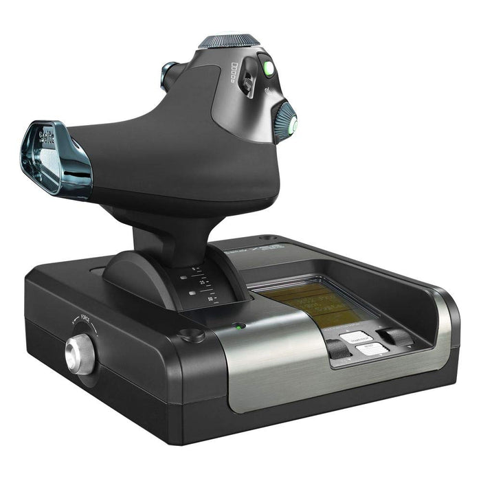 Logitech G X52 Pro Flight Control System | Precision Joystick with Dual-Spring Centering, LCD Display, and 16 Programmable Buttons